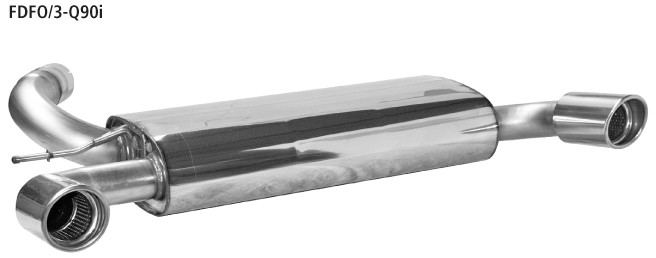 BASTUCK Zadný tlmič výfuku s jednoduchou koncovkou vľavo + vpravo 2 × Ø 90 mm – FDFO/3-Q90I