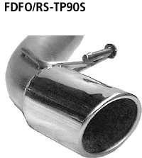 BASTUCK Jednoduchá koncovka výfuku 1 × Ø 90 mm – FDFO/RS-TP90S