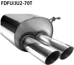 BASTUCK Zadný tlmič výfuku s dvojitou koncovkou 2 × Ø 70 mm – FDFU/JU2-70T