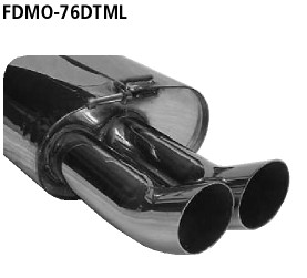 BASTUCK Zadný tlmič výfuku vľavo DTM s dvojitou koncovkou 2 × Ø 76 mm – FDMO-76DTML