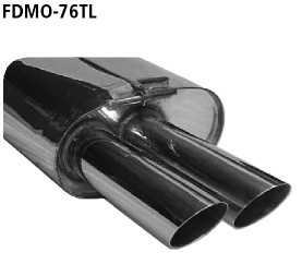 BASTUCK Zadný tlmič výfuku s dvojitou koncovkou vľavo 2 × Ø 76 mm – FDMO-76TL