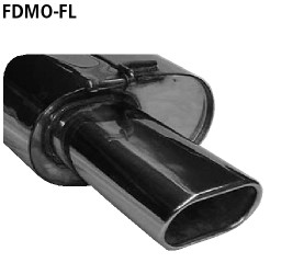 BASTUCK Zadný tlmič výfuku s jednoduchou koncovkou Flat vľavo 135 × 75 mm – FDMO-FL