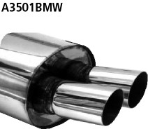BASTUCK Zadný tlmič výfuku s dvojitou koncovkou 2 × Ø 76 mm – A3501BMW