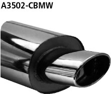 BASTUCK Zadný tlmič výfuku s jednoduchou koncovkou oválny 153 × 95 mm – A3502-CBMW