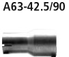 BASTUCK Adaptér zadného tlmiča na sériový výfuk na priemer Ø 42.5 mm – A63-42.5/90