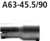 BASTUCK Adaptér zadného tlmiča na sériový výfuk Ø 45.5 mm – A63-45.5/90