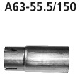 BASTUCK Adaptér kompletná výfuková sústava na sériové vyhotovenie na priemer Ø 55.5 mm – A63-55.5/150