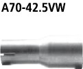 BASTUCK Adaptér zadného tlmiča na sériový výfuk na priemer Ø 42.5 mm – A70-42.5VW
