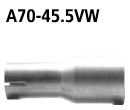BASTUCK Adaptér zadného tlmiča na sériový výfuk na priemer Ø 45.5 mm – A70-45.5VW