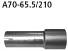 BASTUCK Adaptér zadného tlmiča výfuku alebo kompletná výfuková sústava na sériový výfuk na priemer Ø 65.5 mm – A70-65.5/210