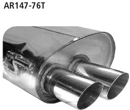 BASTUCK Zadný tlmič výfuku s dvojitou koncovkou 2 × Ø 76 mm – AR147-76T
