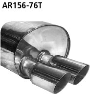 BASTUCK Zadný tlmič výfuku s dvojitou koncovkou 2 × Ø 76 mm – AR156-76T