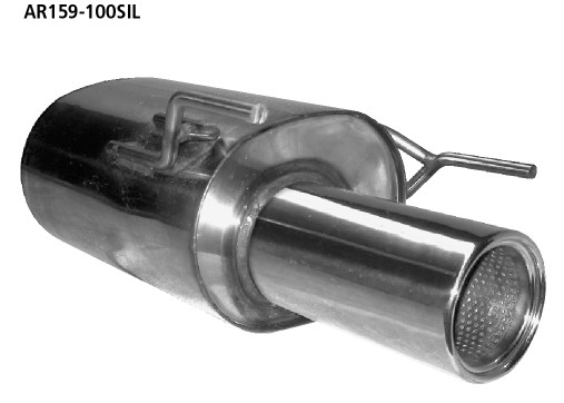 BASTUCK Zadný tlmič výfuku vľavo s jednoduchý-koncovka výfuku 1 × Ø 100 mm – AR159-100SIL