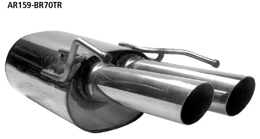 BASTUCK Zadný tlmič výfuku vpravo s dvojitou koncovkou 2 × Ø 76 mm, 20° šikmo zrezaná – AR159-76TR