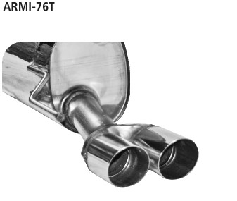 BASTUCK Zadný tlmič výfuku s dvojitou koncovkou 2 × Ø 76 mm, 20° šikmo zrezaná – ARMI-76T