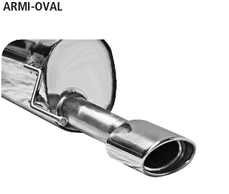 BASTUCK Zadný tlmič výfuku s jednoduchou koncovkou oválny 120 × 80 mm – ARMI-OVAL