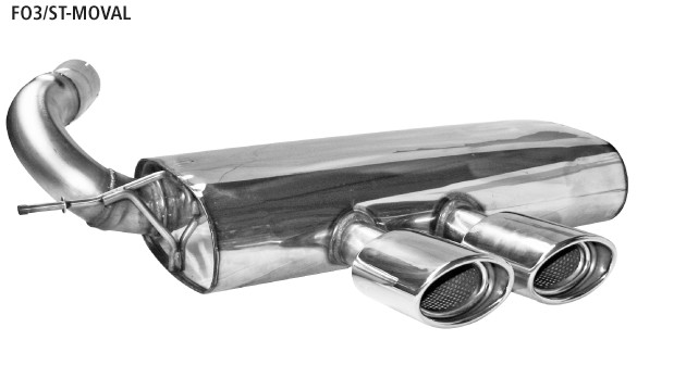 BASTUCK Zadný tlmič výfuku s dvojitou koncovkou oválny uprostred 120 × 80 mm – FO3/ST-MOVAL
