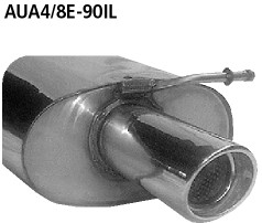 BASTUCK Zadný tlmič výfuku vľavo s jednoduchou koncovkou 1 × Ø 90 mm (Avant 8E) – AUA4/8E-S90IL
