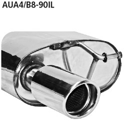 BASTUCK Zadný tlmič výfuku s jednoduchou koncovkou, s vložka vľavo 1 × Ø 90 mm – AUA4/B8-90IL