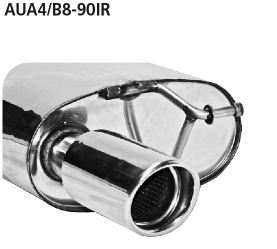 BASTUCK Zadný tlmič výfuku s jednoduchou koncovkou, s vložka vpravo 1 × Ø 90 mm – AUA4/B8-90IR