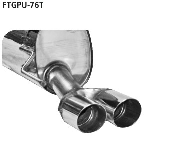 BASTUCK Zadný tlmič výfuku s dvojitou koncovkou 2 × Ø 76 mm, 20° šikmo zrezaná Fiat Grande Punto okrem EVO – FTGPU-76T