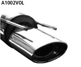BASTUCK Zadný tlmič výfuku s jednoduchou koncovkou oválny 153 × 95 mm – A1002VOL