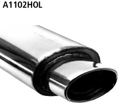 BASTUCK Zadný tlmič výfuku s jednoduchou koncovkou oválny 153 × 95 mm – A1102HOL