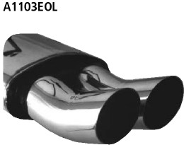BASTUCK Zadný tlmič výfuku DTM s dvojitou koncovkou 2 × Ø 76 mm – A1103EOL