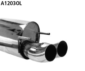 BASTUCK Zadný tlmič výfuku s dvojitou koncovkou DTM 2 × Ø 76 mm – A1203OL