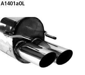 BASTUCK Zadný tlmič výfuku s dvojitou koncovkou 2 × Ø 76 mm – A1401AOL