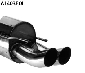 BASTUCK Zadný tlmič výfuku s dvojitou koncovkou DTM 2 × Ø 76 mm – A1403EOL