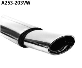BASTUCK Zadný tlmič výfuku s jednoduchou koncovkou oválny 153 × 95 mm – A253-203VW