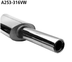 BASTUCK Zadný tlmič výfuku s jednoduchou koncovkou 1 × Ø 90 mm – A253-316VW