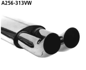 BASTUCK Zadný tlmič výfuku s dvojitou koncovkou DTM 2 × Ø 76 mm – A256-313VW