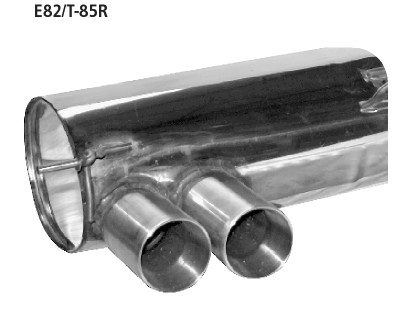BASTUCK Zadný tlmič výfuku s dvojitou koncovkou 2 × Ø 85 mm (vo vyhotovení RACE) – E82/T-85R