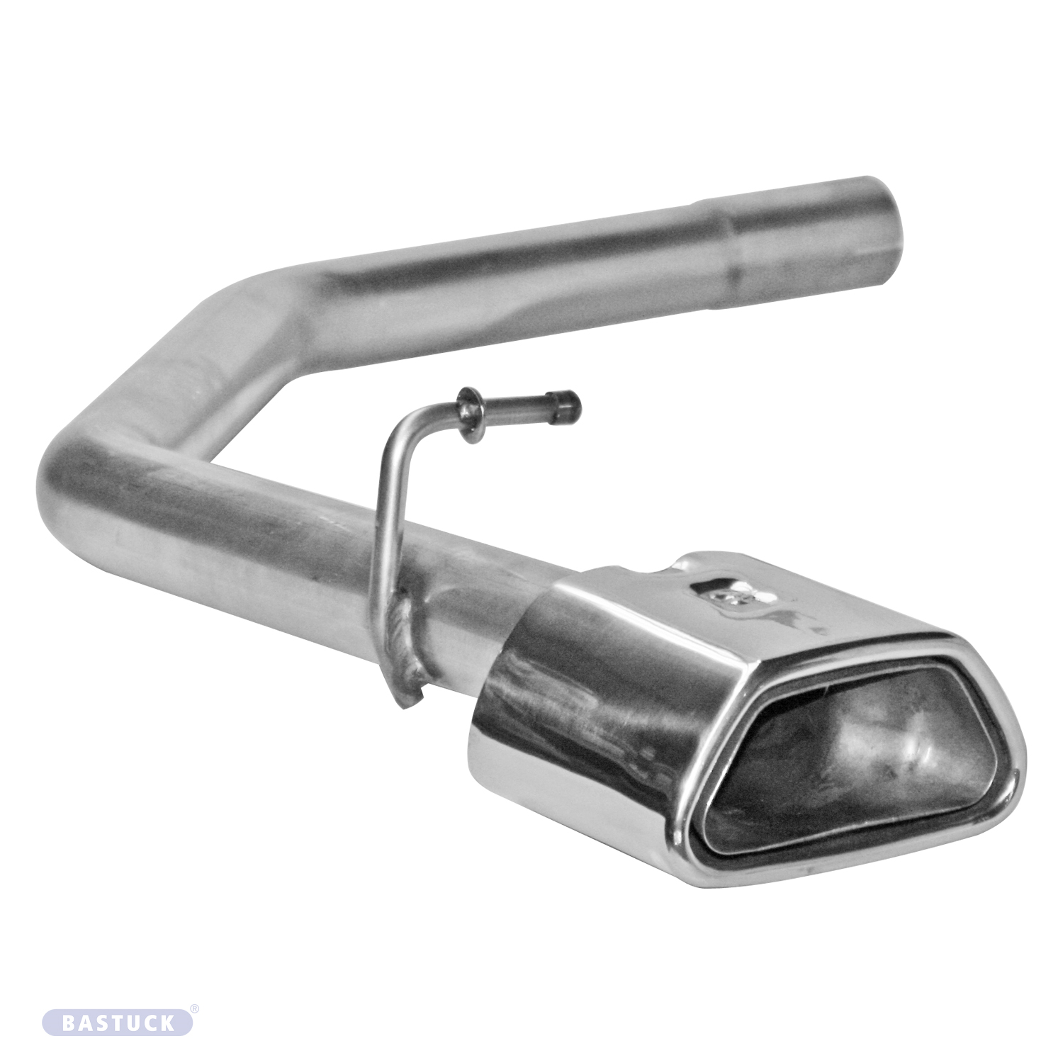 BASTUCK Súprava koncoviek výfuku vľavo s lichobežník-koncovka výfuku 1 × 114 × 74 mm so zahnutým lemom – PG208/T-3/TP