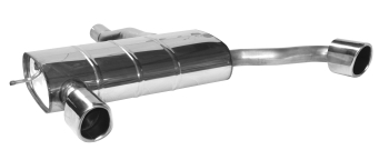 BASTUCK Zadný tlmič výfuku s jednoduchou koncovkou 90 × 110 mm vľavo + vpravo, 20° šikmé zrezanie, s lemom – MI/F56-TDT