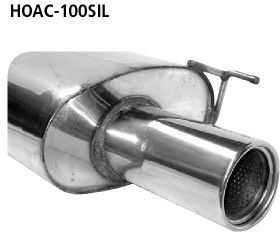 BASTUCK Zadný tlmič výfuku s jednoduchou koncovkou vľavo 1 × Ø 100 mm – HOAC-100SIL
