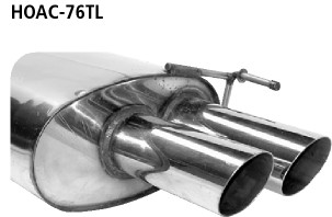 BASTUCK Zadný tlmič výfuku s dvojitou koncovkou vľavo 2 × Ø 76 mm – HOAC-76TL