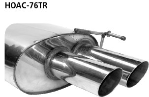 BASTUCK Zadný tlmič výfuku s dvojitou koncovkou vpravo 2 × Ø 76 mm – HOAC-76TR