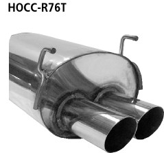 BASTUCK Zadný tlmič výfuku s dvojitou koncovkou 2 × Ø 76 mm Civic s (typ R) súprava spojlerov – HOCC-R76T
