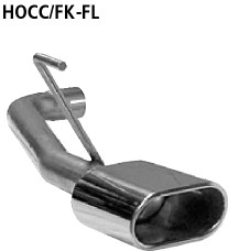 BASTUCK Jednoduchá koncovka výfuku Flat 135 × 75 mm vľavo – HOCC/FK-RFL