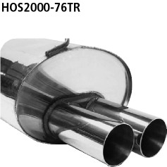 BASTUCK Zadný tlmič výfuku s dvojitou koncovkou 2 × Ø 76 mm, 20° šikmo zrezaná zadný tlmič výfuku vpravo – HOS2000-76TR