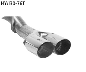 BASTUCK Dvojitá koncovka výfuku vpravo 2 × Ø 76 mm, 20° šikmo zrezaná – HY/I30-76T
