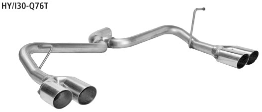 BASTUCK Dvojitá koncovka výfuku vľavo + vpravo 2 × Ø 76 mm, 20° šikmo zrezaná – HY/I30-Q76T