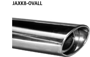 BASTUCK Zadný tlmič výfuku s jednoduchou koncovkou oválny 120 × 80 mm vľavo – JAXK8-OVALL