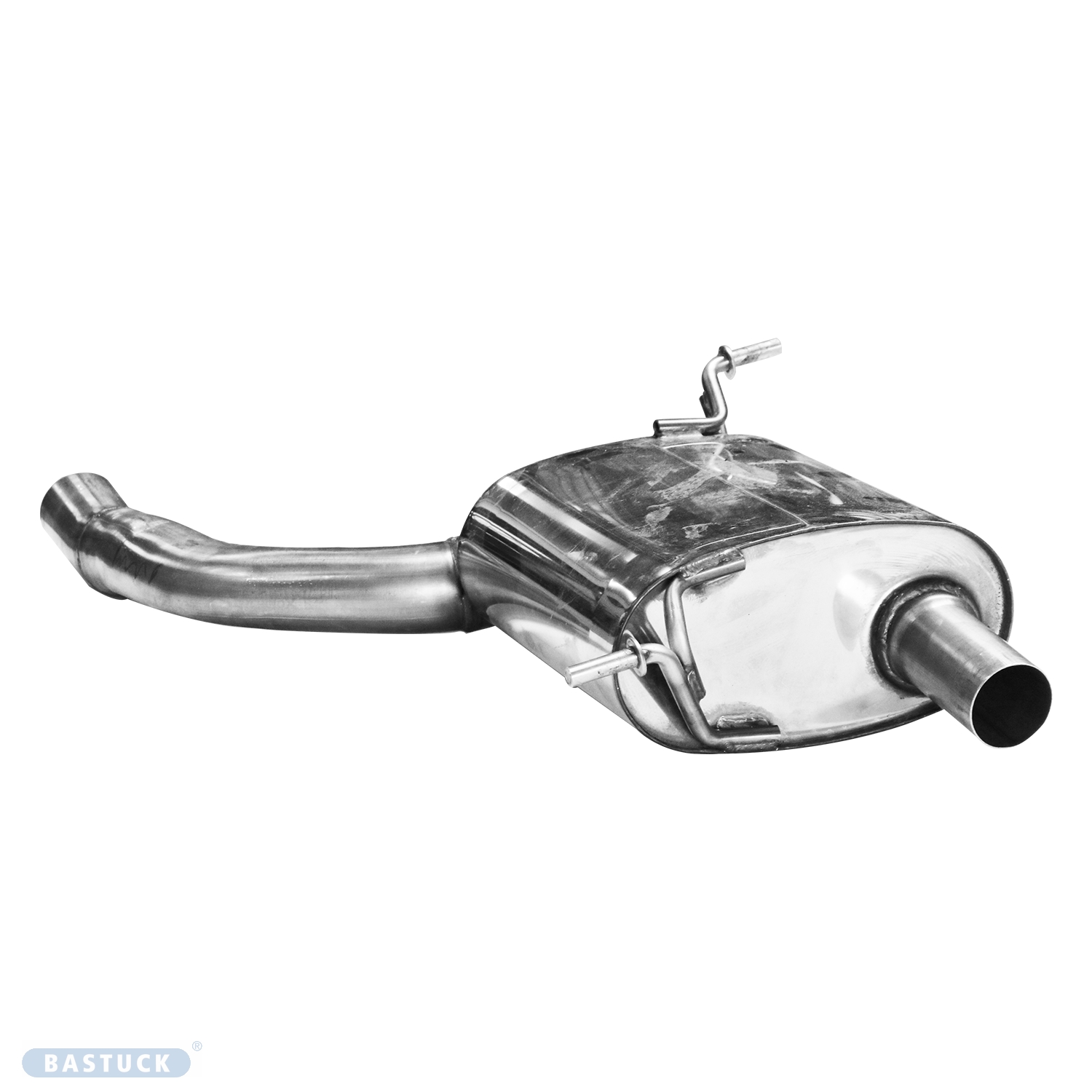 BASTUCK Zadný tlmič výfuku s jednoduchou koncovkou vpravo, 1 × Ø 54 mm, pre sériové kryty koncoviek – MBSLK/R172-T54R