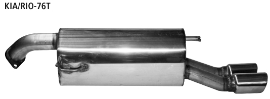 BASTUCK Zadný tlmič výfuku s dvojitou koncovkou, 2 × Ø 76 mm, 20° šikmé zrezanie – KIA/RIO-76T