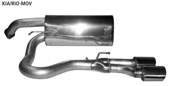 BASTUCK Zadný tlmič výfuku s dvojitou koncovkou, 2 x oválny 105 × 75 mm, výstup v strede – KIA/RIO-MOV