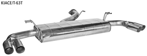 BASTUCK Zadný tlmič výfuku s dvojitý výstup 20° šikmo zrezaná 2 × Ø 63 mm vľavo + vpravo – KIACE/T-63T